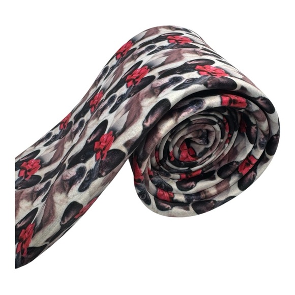 French Bulldog Christmas Bow Gift Dog Print Necktie Frenchie - Picture 2 of 6